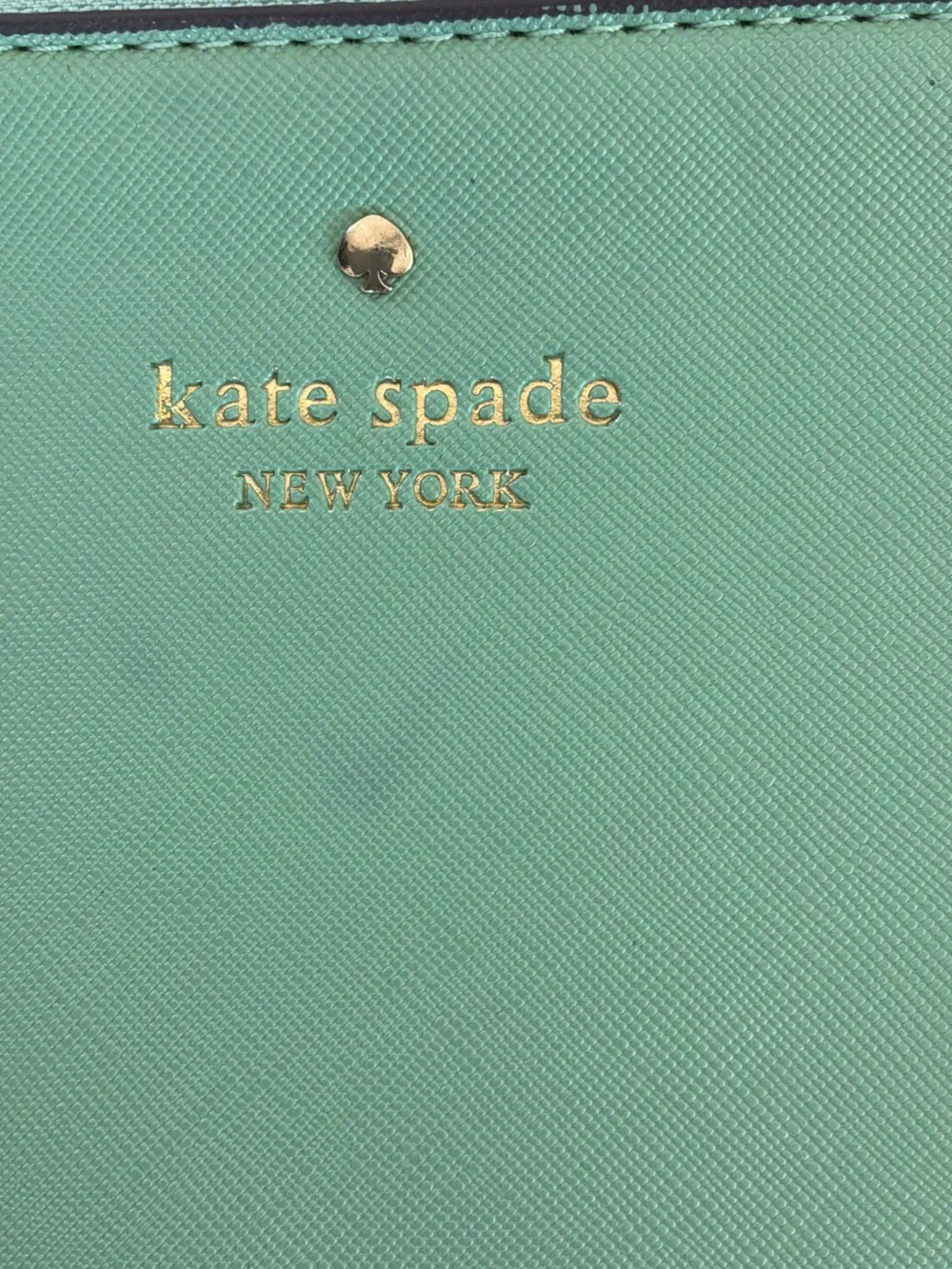 Kate Spade New York Mint Green Saffiano Leather Wristlet Pouch Wallet